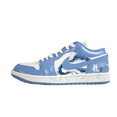 Jordan Air Jordan 1 Low 'Legend Blue' Anti-Slip Wear-Resistant Low-Top Vintage Basketball Shoes Unisex White Blue