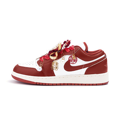 Jordan Air Jordan 1 Abrasion Resistant Slip Resistant Low Top Vintage Basketball Shoes Women's Red