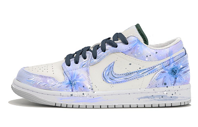 Jordan Air Jordan 1 Low Top Vintage Basketball Shoes Unisex White Blue