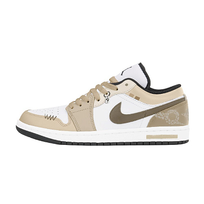 Jordan Air Jordan 1 Cushioning Slip Resistant Low Top Vintage Basketball Shoes Men's Khaki