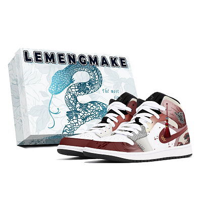 Jordan Air Jordan 1 Abrasion-Resistant Mid-Top Vintage Basketball Shoes Unisex Red