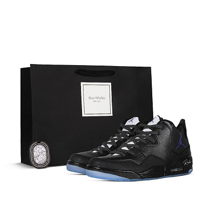 Jordan Courtside 23 Cushioning Wear-Resistant Mid-Top Vintage Basketball Shoes Unisex Black