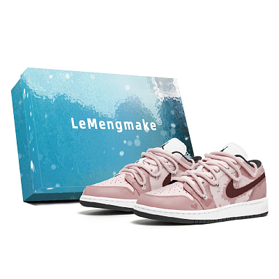 Jordan Air Jordan 1 Slip-Resistant Low-Top Vintage Basketball Shoes Women's Pink
