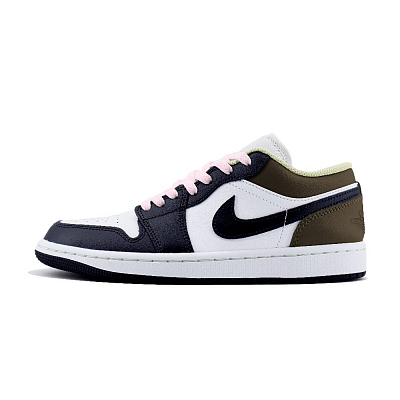 Jordan Air Jordan 1 Anti Slip Wear Resistant Low Top Vintage Basketball Shoes Unisex Black Brown
