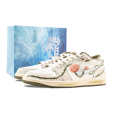 Jordan Air Jordan 1 Low Top Vintage Basketball Shoes Unisex Matcha
