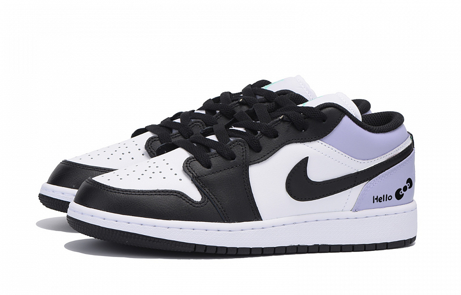 Jordan Air Jordan 1 Urban Chic Style Anti Slip Wear Resistant Low Top Vintage Basketball Shoes Men's White Purple купить в интернет-магазине Yoocart с быстрой доставкой по России.