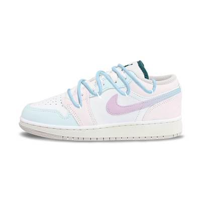 Jordan Air Jordan 1 Anti Slip Wear Resistant Low Top Vintage Basketball Shoes Unisex Light Blue