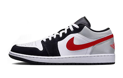 Jordan Air Jordan 1 Anti Slip Wear Resistant Low Top Vintage Basketball Shoes Unisex Black White Red