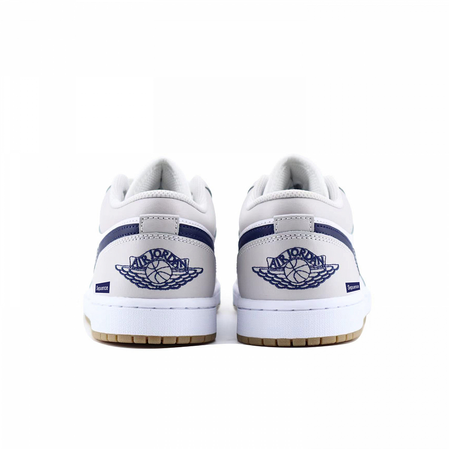 Jordan Air Jordan 1 Cushioning Slip Resistant Low Top Vintage Basketball Shoes Unisex White Gray купить в интернет-магазине Yoocart с быстрой доставкой по России.