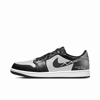 Jordan Air Jordan 1 Cushioned Wear-Resistant Lightweight Low-Top Vintage Basketball Shoes Unisex Black