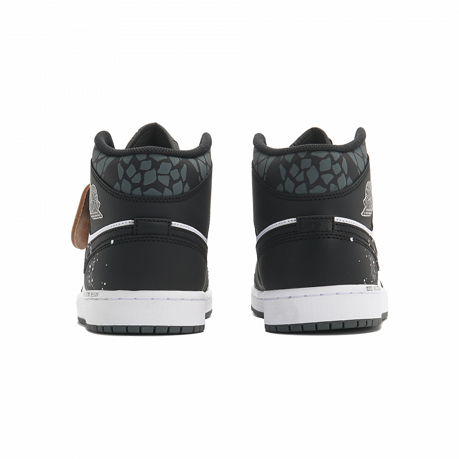 Jordan Air Jordan 1 Abrasion Resistant Mid Top Vintage Basketball Shoes Unisex Black White купить в интернет-магазине Yoocart с быстрой доставкой по России.