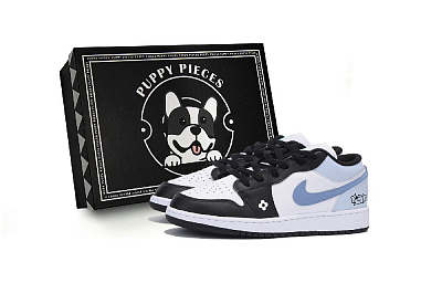 Jordan Air Jordan 1 Low Top Vintage Basketball Shoes Men's White Blue