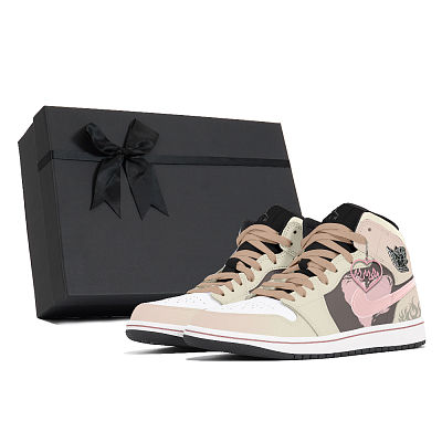 Jordan Air Jordan 1 Abrasion Resistant Mid Top Vintage Basketball Shoes Unisex Khaki