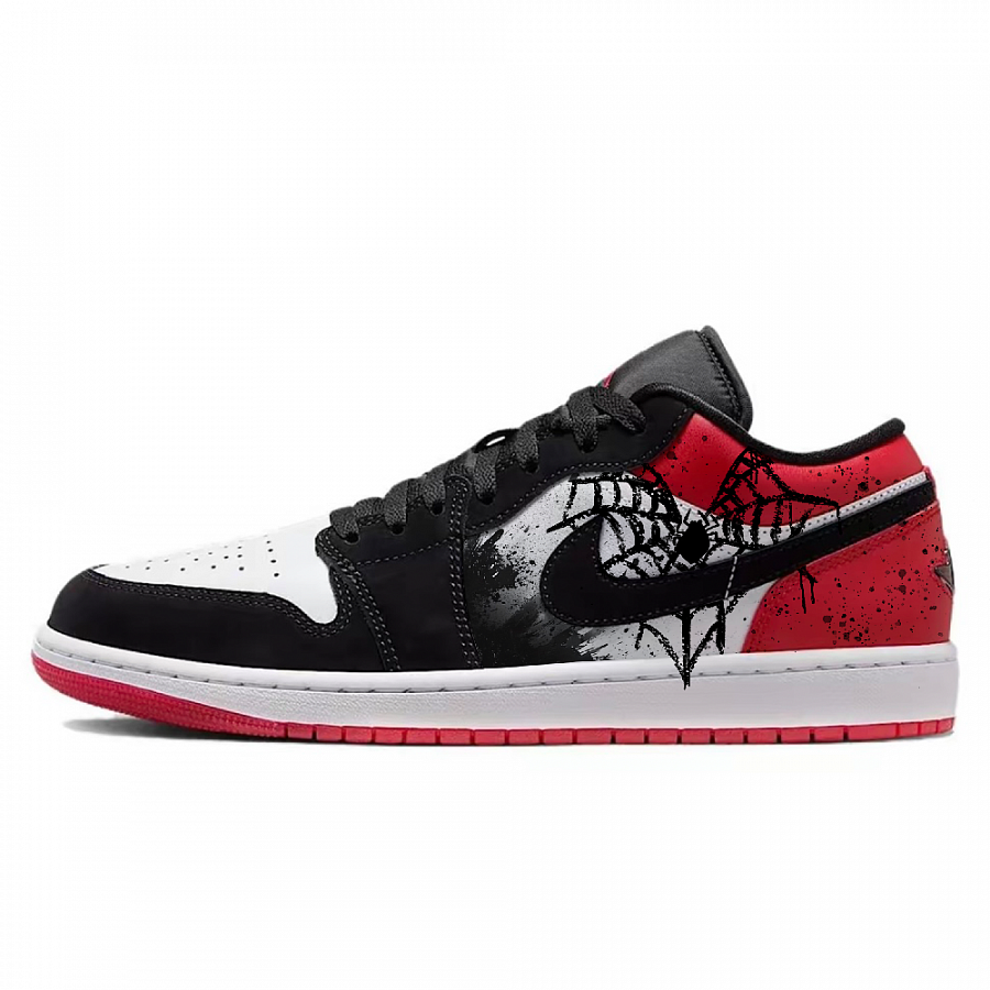 Jordan Air Jordan 1 Low Cushioning, Wear Resistant Low Top Vintage Basketball Shoes Unisex Black Red купить в интернет-магазине Yoocart с быстрой доставкой по России.