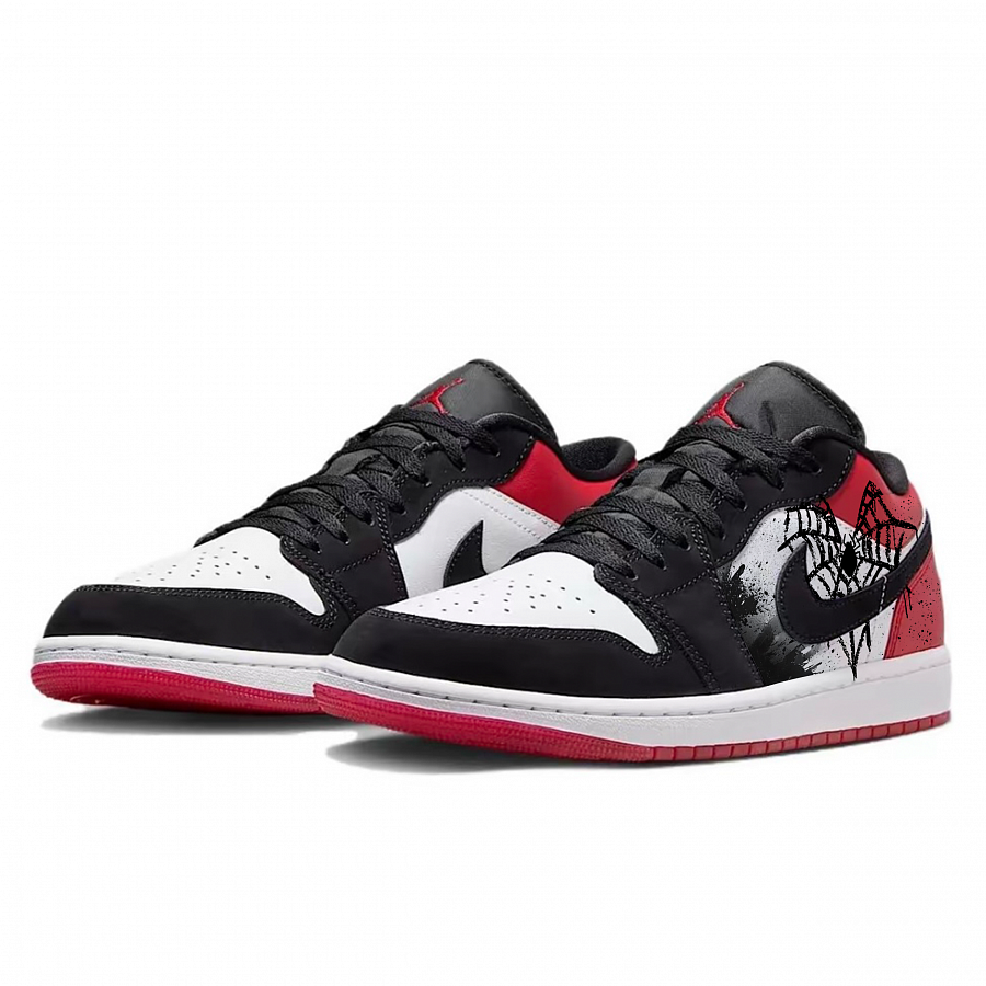 Jordan Air Jordan 1 Low Cushioning, Wear Resistant Low Top Vintage Basketball Shoes Unisex Black Red купить в интернет-магазине Yoocart с быстрой доставкой по России.