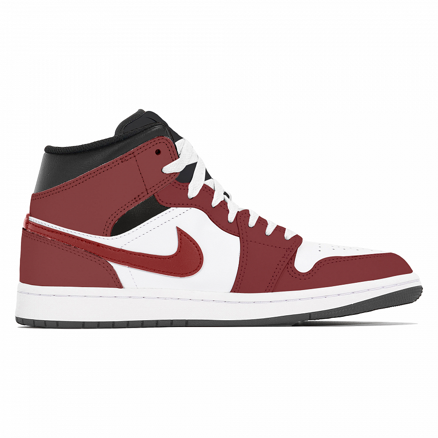 Jordan Air Jordan 1 Abrasion-Resistant Mid-Top Vintage Basketball Shoes Unisex White Red купить в интернет-магазине Yoocart с быстрой доставкой по России.