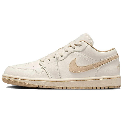 Jordan Air Jordan 1 Anti Slip Wear Resistant Low Top Vintage Basketball Shoes Women's Beige