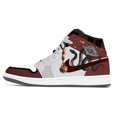 Jordan Air Jordan 1 Abrasion-Resistant Mid-Top Vintage Basketball Shoes Unisex Red Gray