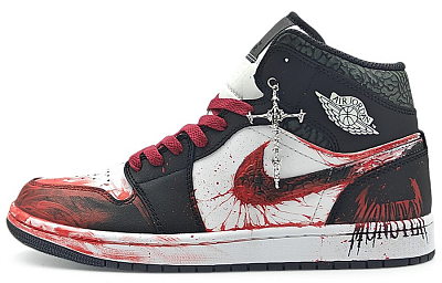 Jordan Air Jordan 1 Mid SE 'Panda Elephant' Abrasion Resistant Mid Top Vintage Basketball Shoes Men's Black Red