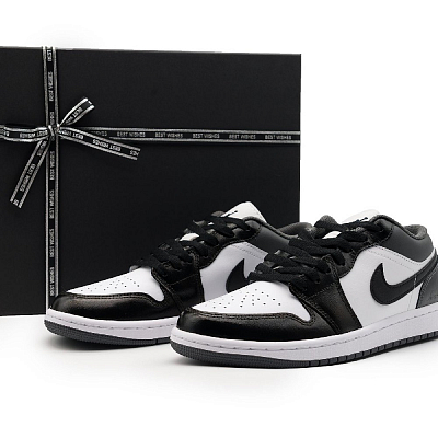 Jordan Air Jordan 1 Shock Absorbers Slip Resistant Abrasion Resistant Low Top Vintage Basketball Shoes Unisex Black