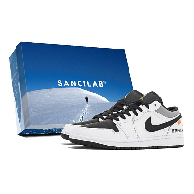 Jordan Air Jordan 1 Low-Top Vintage Basketball Shoes Unisex White Black