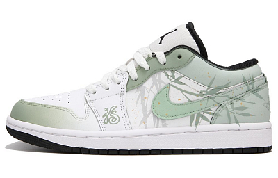 Jordan Air Jordan 1 Cushioning Wear-Resistant Low-Top Vintage Basketball Shoes Women's Light Green