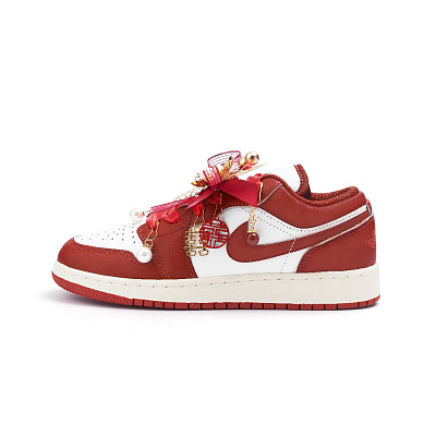 Jordan Air Jordan 1 Anti Slip Wear Resistant Low Top Vintage Basketball Shoes Women's Red