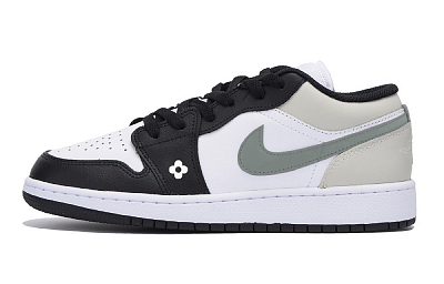 Jordan Air Jordan 1 Low Top Vintage Basketball Shoes Men's White Gray