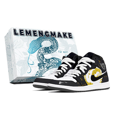 Jordan Air Jordan 1 Abrasion-Resistant Mid-Top Vintage Basketball Shoes Unisex Black