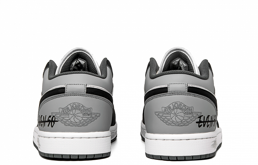 Jordan Air Jordan 1 Cushioned Slip-Resistant Low-Top Vintage Basketball Shoes Unisex Black White Gray купить в интернет-магазине Yoocart с быстрой доставкой по России.