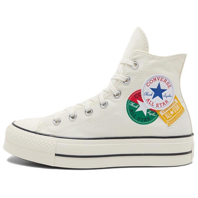 Converse All Star Lift Abrasion Resistant Height Increasing High Top Canvas Shoes Women's White