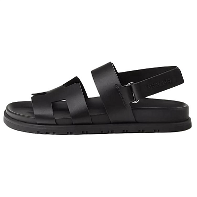 HERMES Genius One Strap Sandals Women's Black