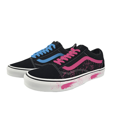 Vans Old Skool Abrasion Resistant Low Top Skateboard Shoes Unisex Blue Red
