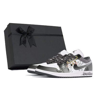 Jordan Air Jordan 1 Abrasion Resistant Low Top Vintage Basketball Shoes Men's Gray White