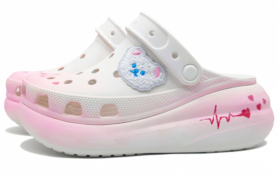 Crocs Crush Clog Sui Zuo, Heartbeat Puppy, Artistic Clogs Unisex White Pink Gradient купить в интернет-магазине Yoocart с быстрой доставкой по России.