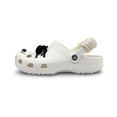 Crocs Classic Clog Button Affinity Clogs Unisex White