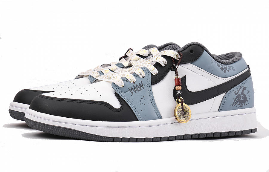 Jordan Air Jordan 1 Anti-Slip And Wear-Resistant Coverage Low-Top Vintage Basketball Shoes Unisex Black White Blue купить в интернет-магазине Yoocart с быстрой доставкой по России.