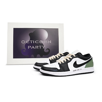 Jordan Air Jordan 1 Cushioning Wear-Resistant Low-Top Vintage Basketball Shoes Men's Green