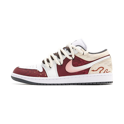 Jordan Air Jordan 1 Abrasion Resistant Low Top Vintage Basketball Shoes Unisex Red