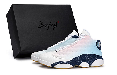 Jordan Air Jordan 13 Vintage Basketball Shoes Unisex Mid Top White/Blue/Pink