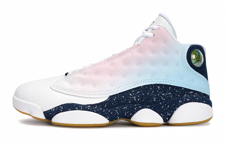 Jordan Air Jordan 13 Vintage Basketball Shoes Unisex Mid top White/Blue/Pink купить в интернет-магазине Yoocart с быстрой доставкой по России.