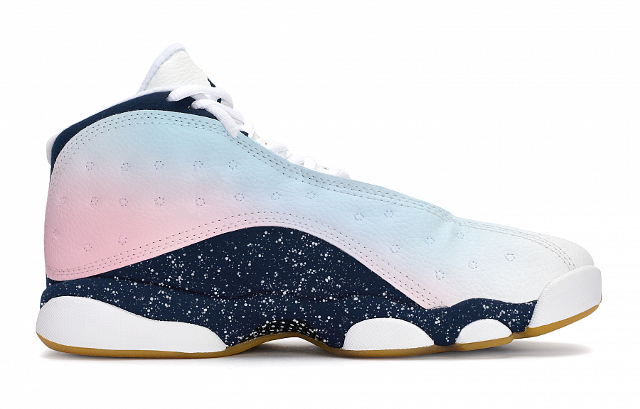 Jordan Air Jordan 13 Vintage Basketball Shoes Unisex Mid top White/Blue/Pink купить в интернет-магазине Yoocart с быстрой доставкой по России.