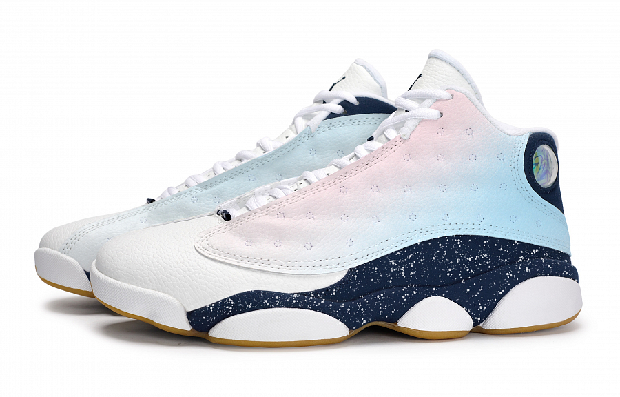 Jordan Air Jordan 13 Vintage Basketball Shoes Unisex Mid top White/Blue/Pink купить в интернет-магазине Yoocart с быстрой доставкой по России.