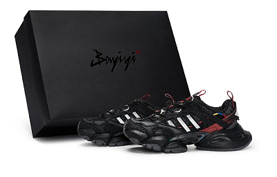 Adidas XLG RUNNER DELUXE Anti Slip Wear Resistant Low Top Running Shoes Unisex Black Red Silver