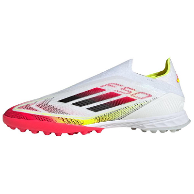 Adidas F50 PRO TF Turf Anti Slip Wear Resistant Soccer Shoes Unisex White Red
