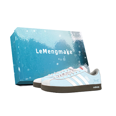 Adidas VL COURT 2.0 Abrasion Resistant Low Top Skateboard Shoes Unisex Light Blue
