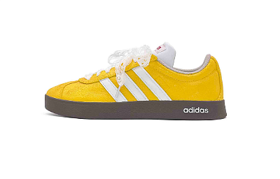 Adidas Neo VL Court 2.0 Abrasion Resistant Low Top Skateboard Shoes Unisex Yellow White
