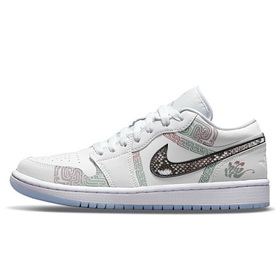 Jordan Air Jordan 1 Cushioning Anti-Slip And Wear-Resistant Low-Top Vintage Basketball Shoes Women's Gray