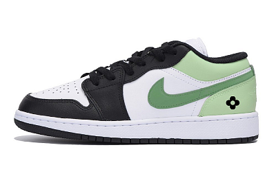 Jordan Air Jordan 1 Low Top Vintage Basketball Shoes Men's White Green
