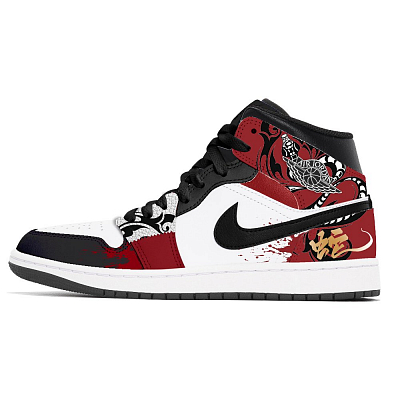 Jordan Air Jordan 1 Joy Lemon Abrasion-Resistant Mid-Top Vintage Basketball Shoes Unisex Red